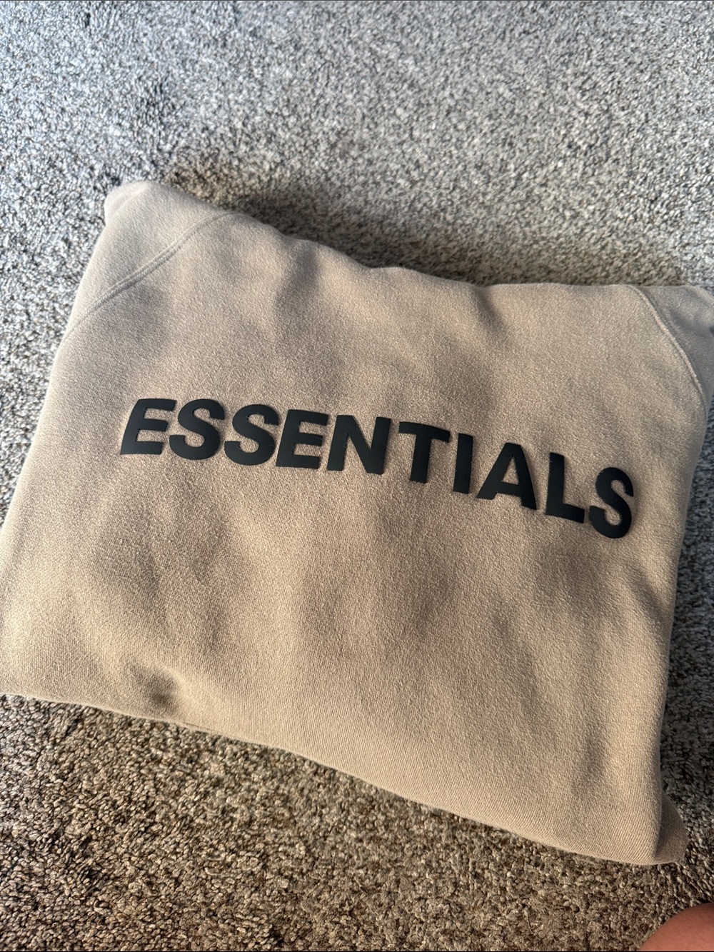 Essentials Men Beige Crewneck with Black Logo